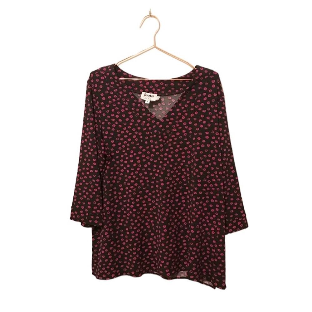 Leota exclusively for Dia & Co v neck 3/4 length sleeve blouse size 2L